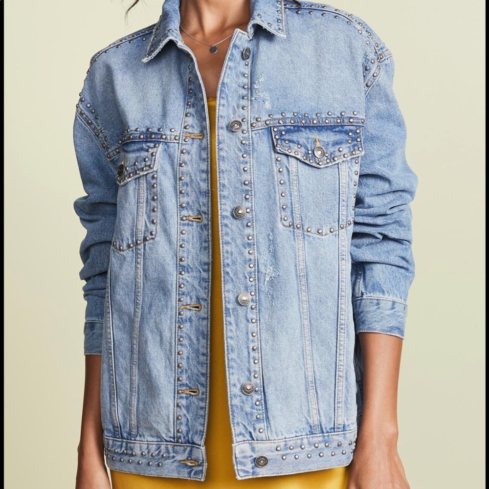 Free people studded denim jacket